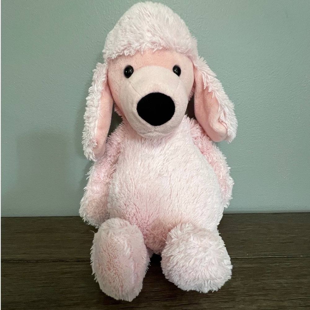 Bashful Pink Poodle Plush Stuffed Animal Dog Toy Shaggy Soft Pink Toy